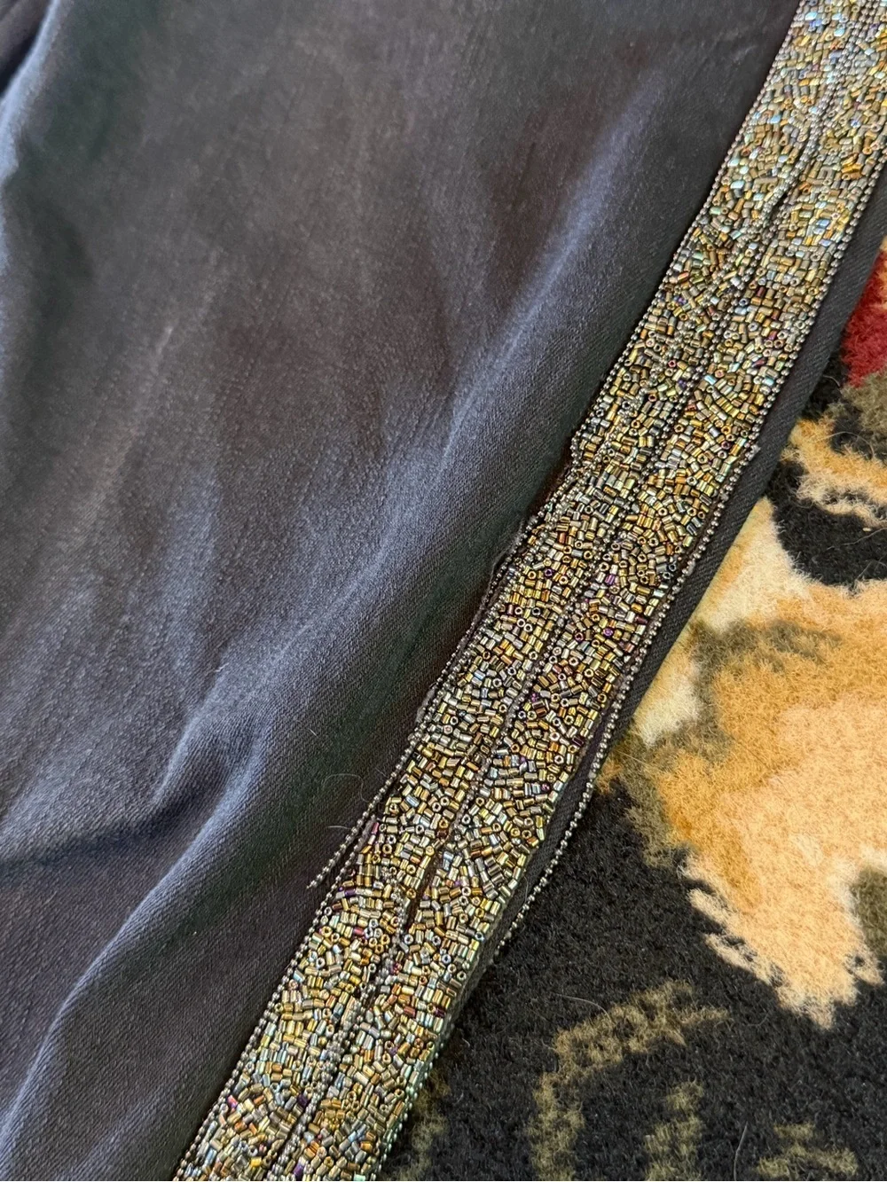 Mother black denim high rise straight leg sequin side ankle jeans